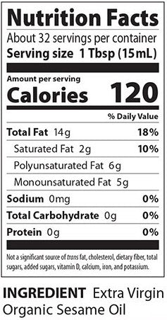 Eden Organic Sesame Oil (473ml) - Lifestyle Markets